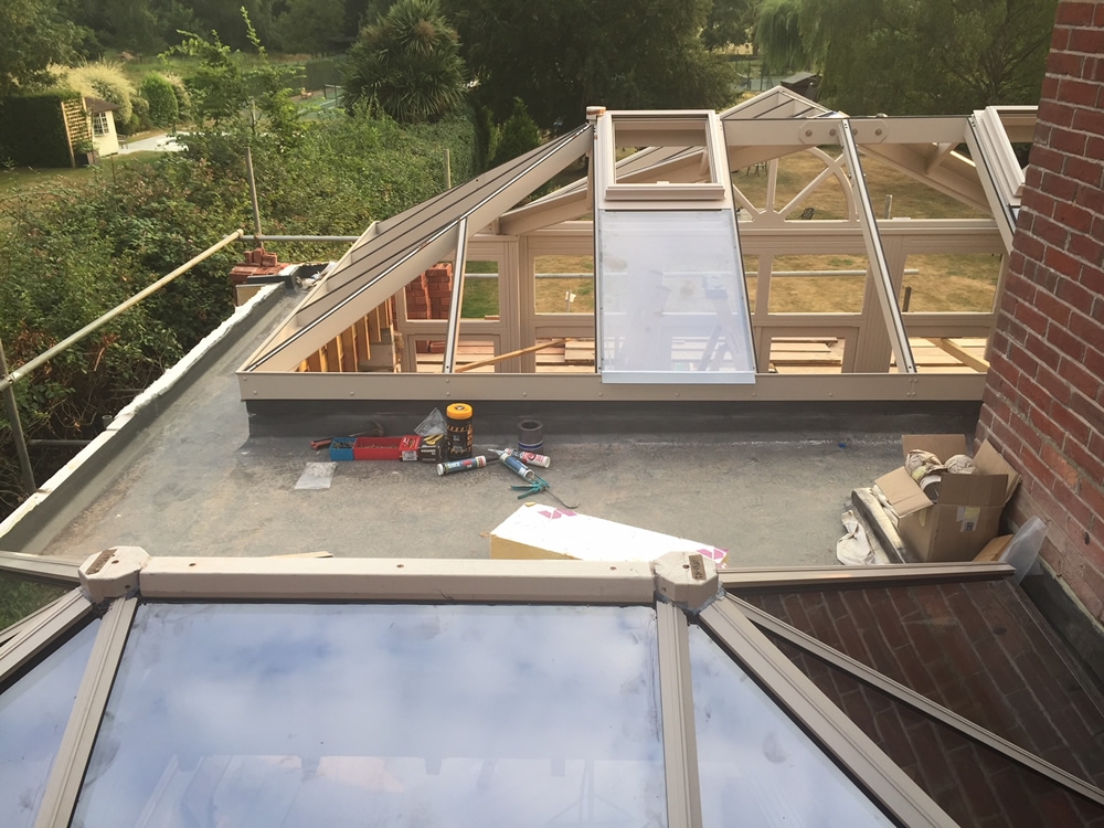 ORANGERY PROJECT STORY.  Fibre glass roofing on the orangery