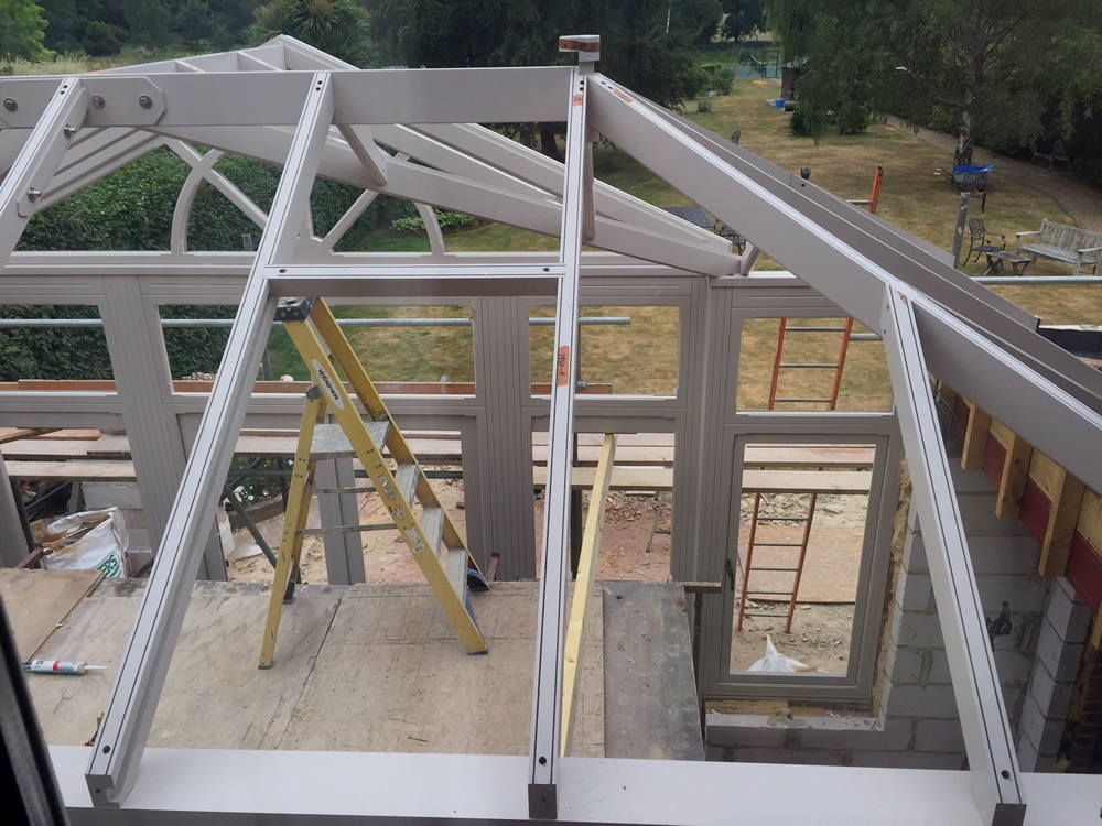 ORANGERY PROJECT STORY - One of two hand built and presprayed hardwood lanterns for the orangery nearing completion